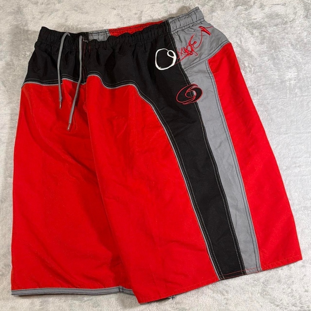 Y2K Oxygen Board Shorts | Red Black Gray | XL